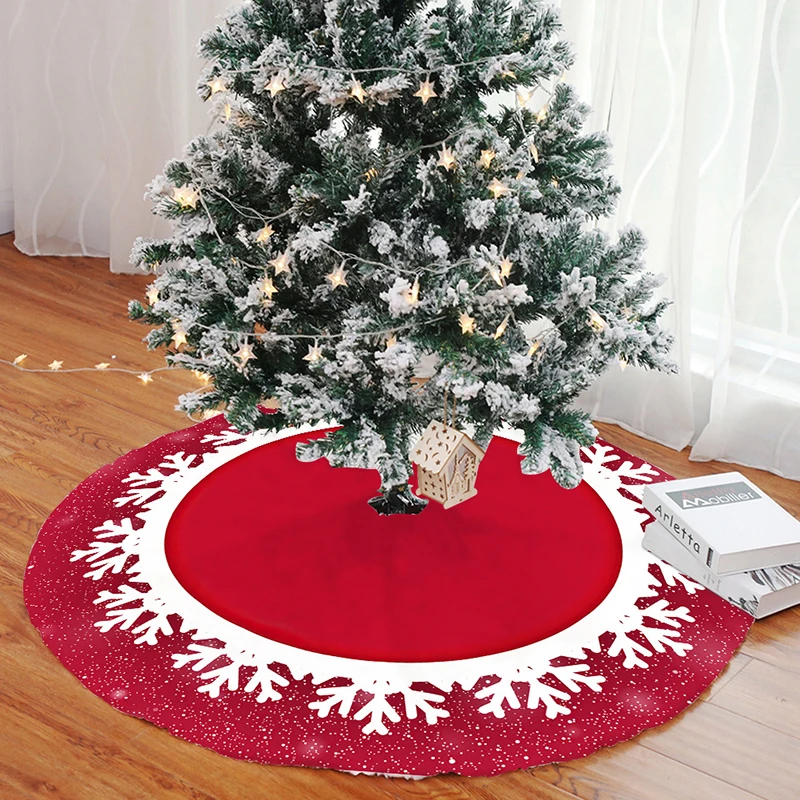 

New Christmas Tree Skirt ChristmasTree Bottom Decoration Short Plush Shopping Mall Tree Bottom Decoration Skirt Binding Style