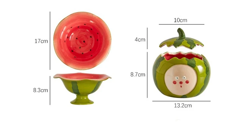 

Cute high-value creative hand-painted watermelon cup tall mug yogurt bowl souvenir