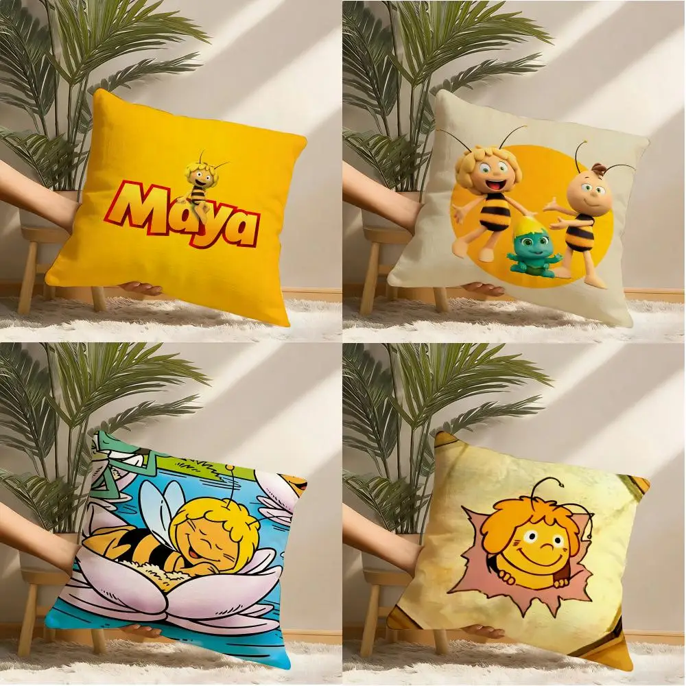 M-maya The Bee Cute Pillow Case Pillowcase, Double-sided Printed, Sofa Cushion, Bedroom Headboard Pillow