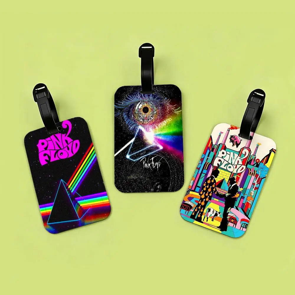 Band P-Pink HOT Floyd Waterproof PVC Baggage Tag With Info Card Anti lost Identification Tag For Luggage School Backpack