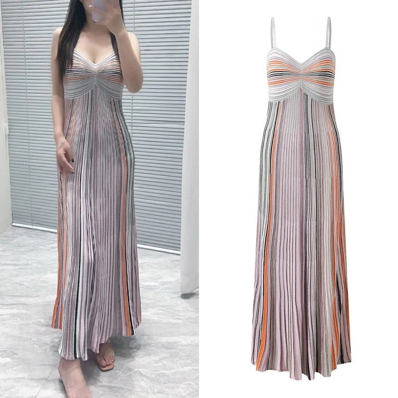 

Лето 2025 года, облегающая длинная юбка в полоску Dr Faionable Midi Dr с Saes Svel Gored, дизайнерская юбка для поездок на работу