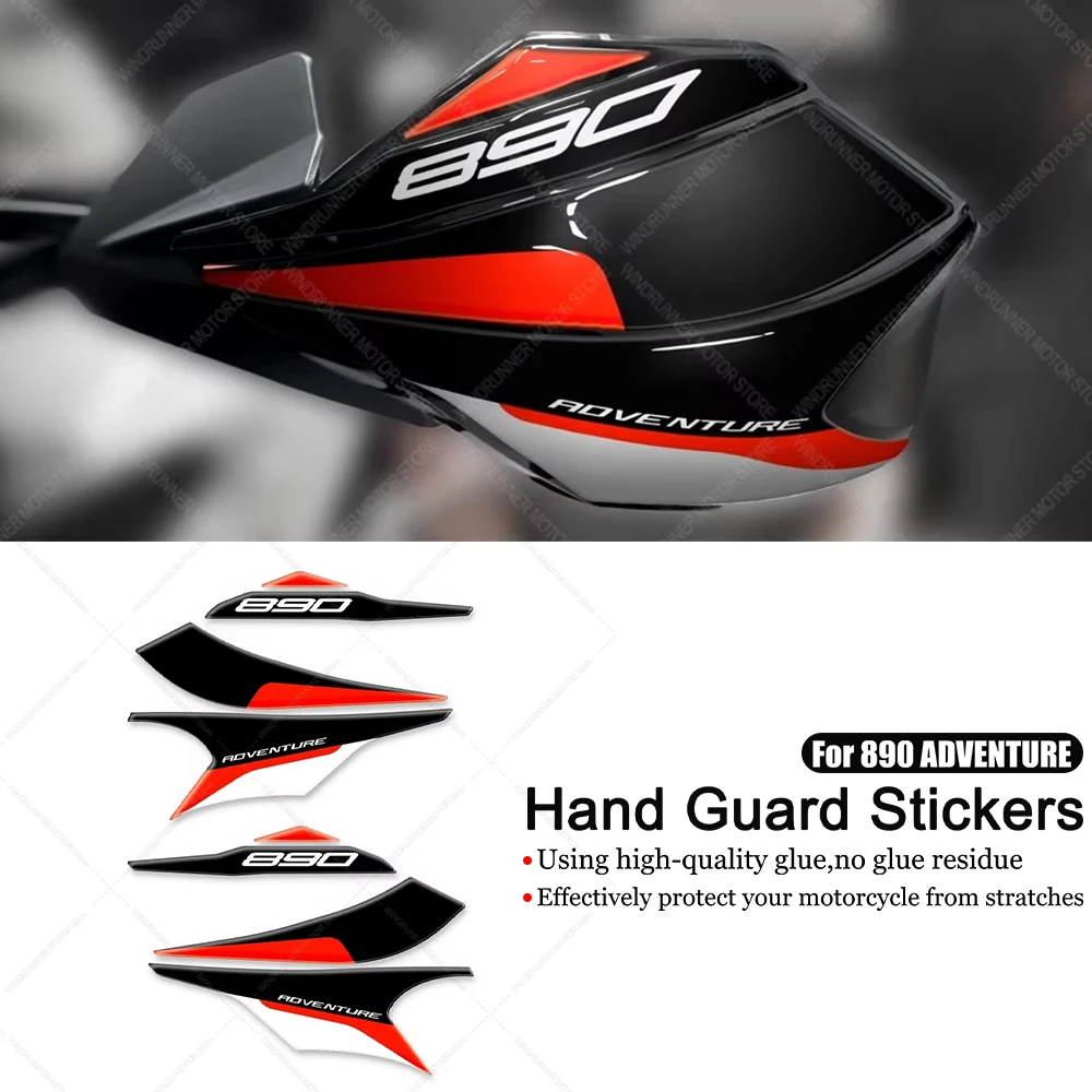 

For 890 Adventure 2023-2024 Motorcycle Accessories Motorcycle Hand Guard Protection 3D Sticker Waterproof Sticker