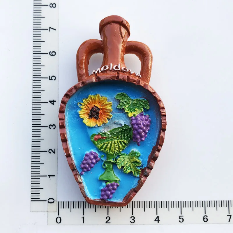 Gift Moldovan pottery jar Fridge Magnet cultural landscape message stickers resin tourism souvenir handicraft decorations