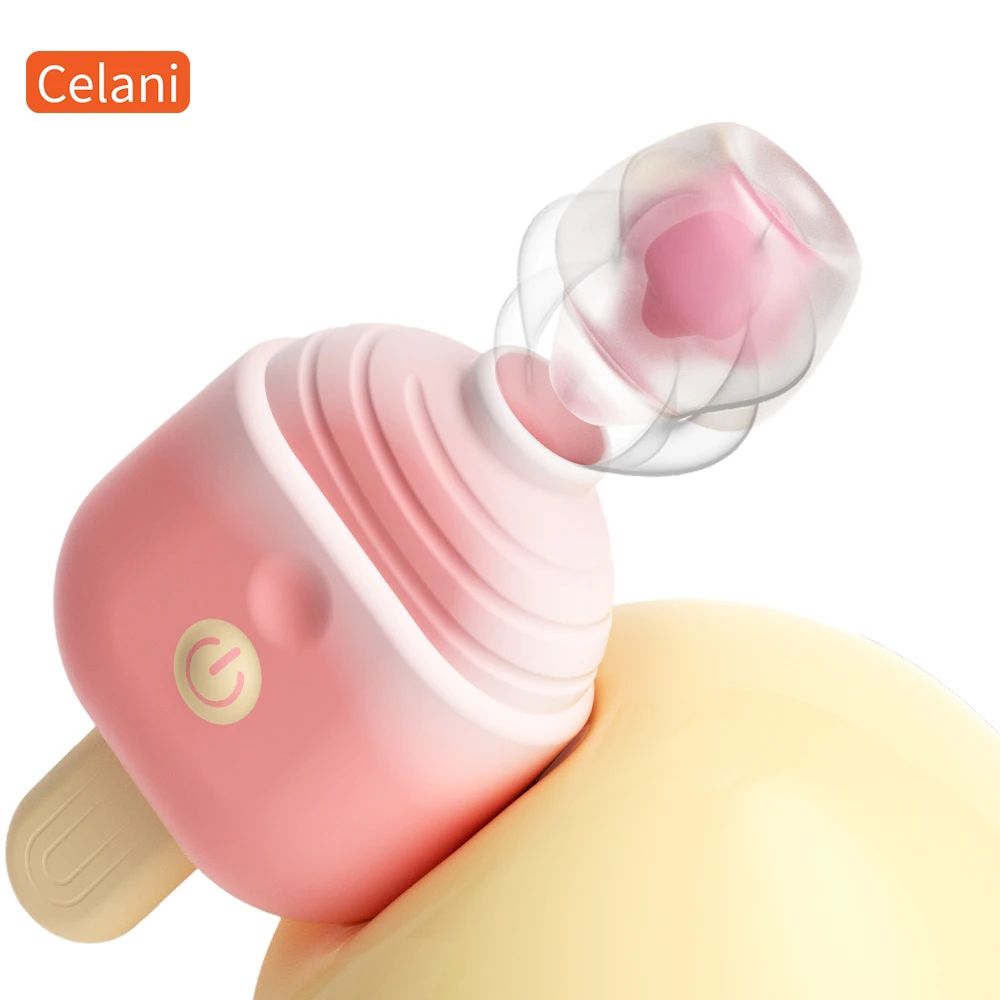 Mainan seks pemijat vagina wanita dewasa, Vibrator penghisap bentuk es krim Mini, g-spot kuat, 10 mode masturbasi, puting, mainan seks untuk wanita dan dewasa