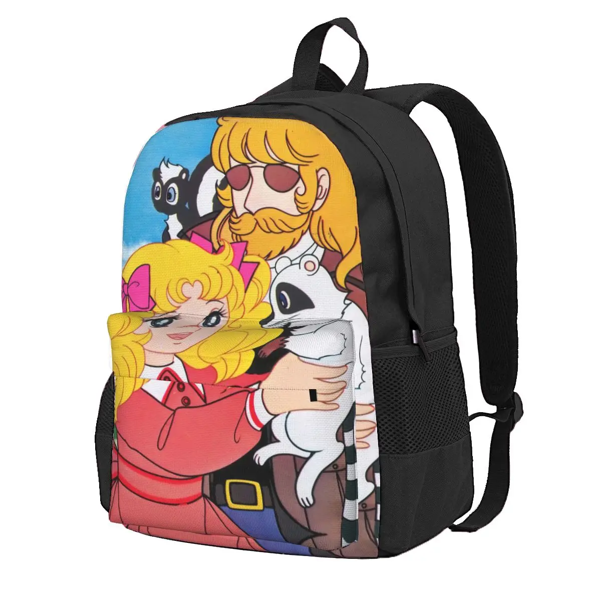 New Candy Candy Cartoon Student Backpack School Bag Hiking Travel Daypack for Men Women Fashion Bookbag Shoulder Bags