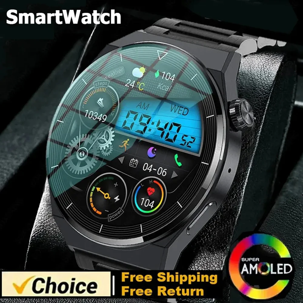 Neue gt4 pro amoled smartwatch nfc herzfrequenz bt drahtloser ruf frauen bluts auer stoff männer gps