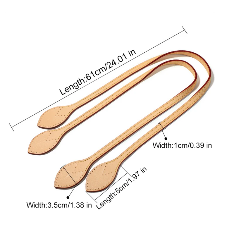 61CM Vegetable Tanned Leather Belt Shoulder Straps Genuine Leather Belt Strip Replacement For Female Purse Bag Backpack Handle