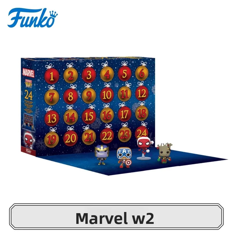 本物の版ファンコポップ「マーベルスパイダーマンカレンダーブラインドボックス」アクションデスクトップ装飾オーナメントモデルおもちゃグッズモデル