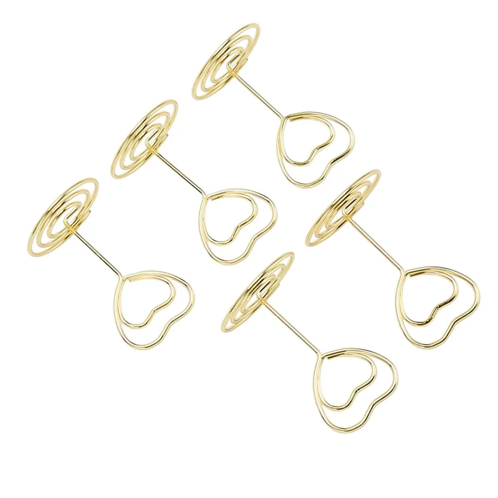 25PCS Heart Shaped Table Number Stands Sturdy Metal Mini Size Place Card Holders Wire Clip Design 3.35 Inch Table Number Holders