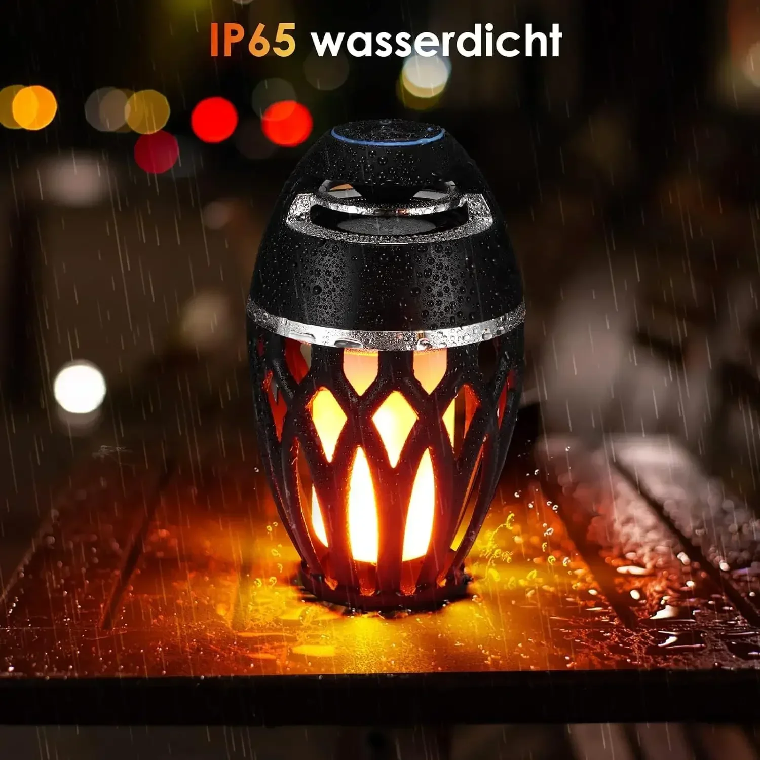 USB Charging Wireless Bluetooth Speaker Flame LED Lamps Small Outdoor Bluetooth Flame Atmosphere Light For Camping Desktop