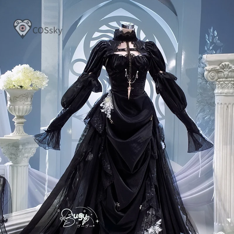 Disfraz de Theresa Game Arknights, vestido conmemorativo del rey demonio, uniforme gótico oscuro de Navidad y Halloween, uniforme de utilería de corona