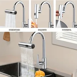 1PCS Three Level Waterfall Universal Faucet Extension Device Vegetable Washing Splash Proof Device Rotatable Universal Jointbox