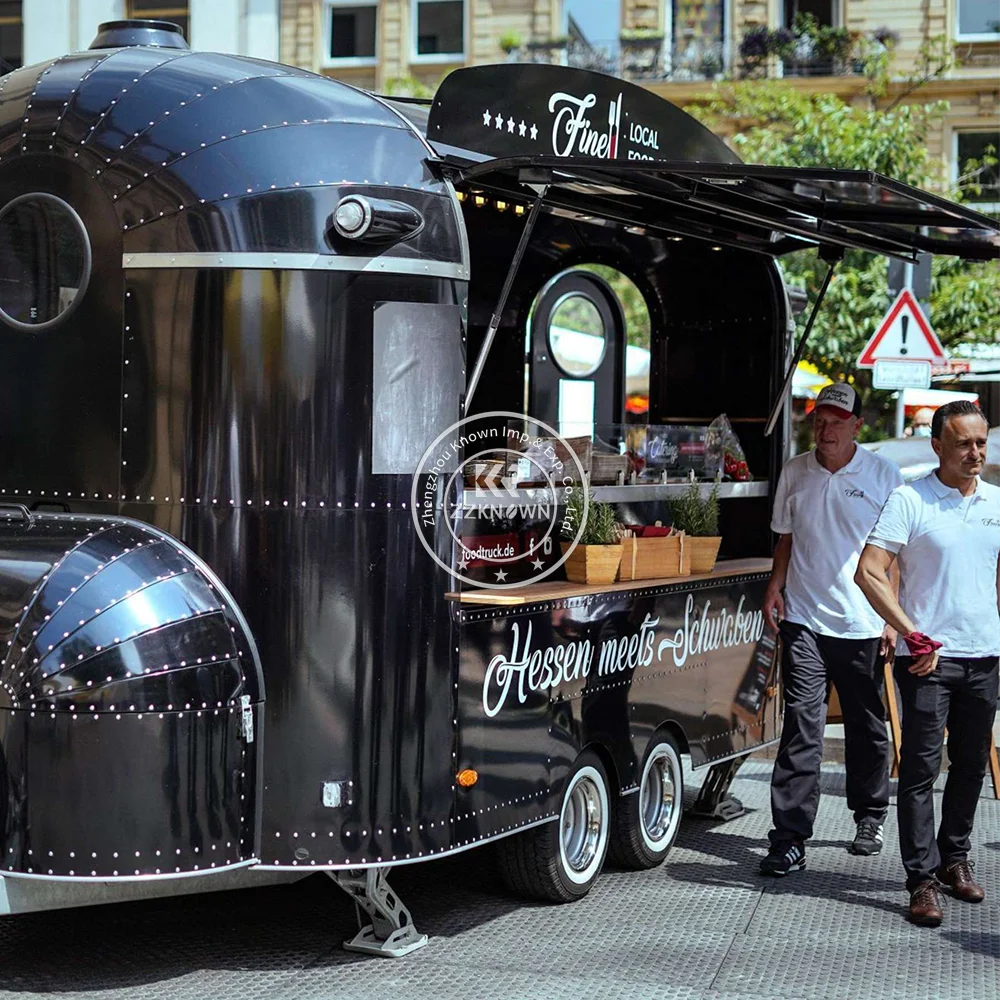 2025 Hamburgers And Fried Chickens Mobile Food Truck Equipped With Fryer And Refrigerator Airstream Food Trailer