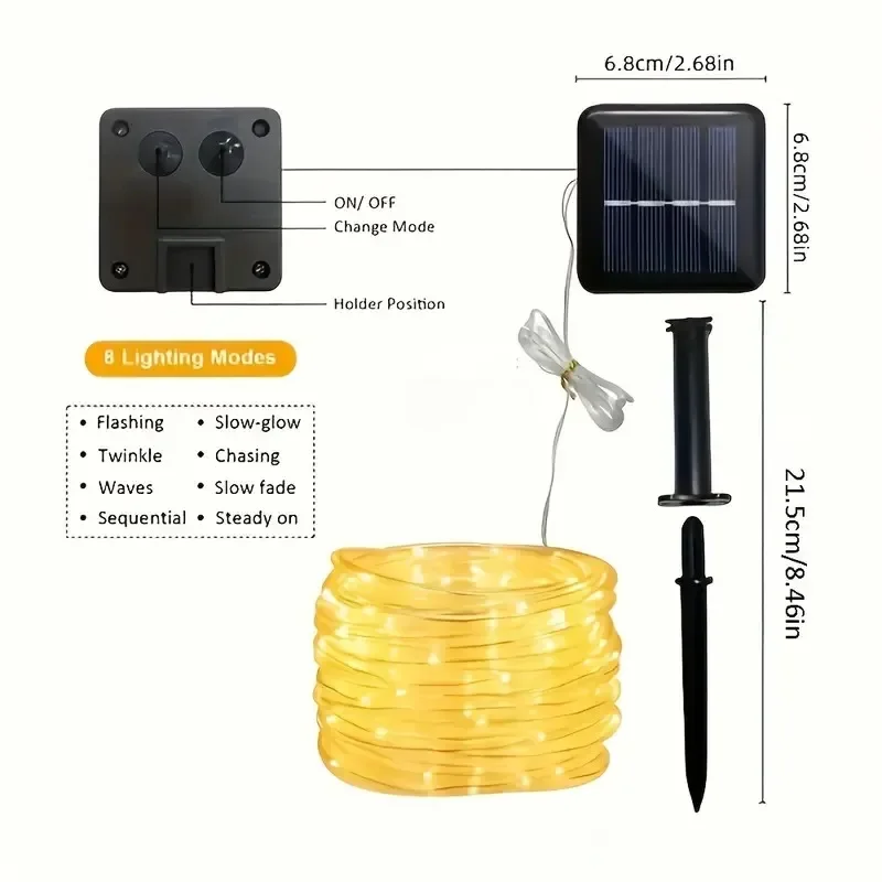 7 متر/12 متر/22 متر/32 متر الشمسية LED سلسلة ضوء في الهواء الطلق مقاوم للماء حديقة زينة أضواء الزفاف جارلاند الشمسية حبل الجنية مصباح #6