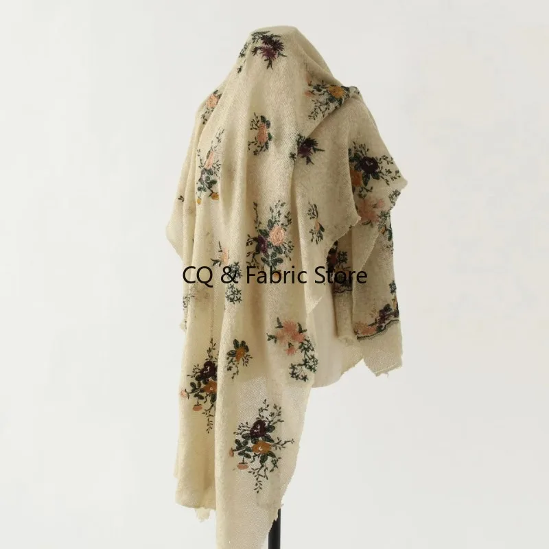 New 3D Embroidery Woolen Weaving Soft Hand Feel Fabric for Sweater Dress Diy Sewing Designer Fabric By The Yard