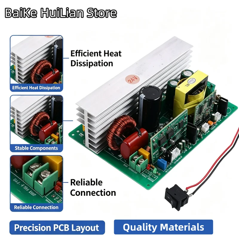 1pcs/lot DC24V to AC220V Pure Sine Wave Inverter Board 600W Rated 1000W Peak Solar Power Converter Open Module