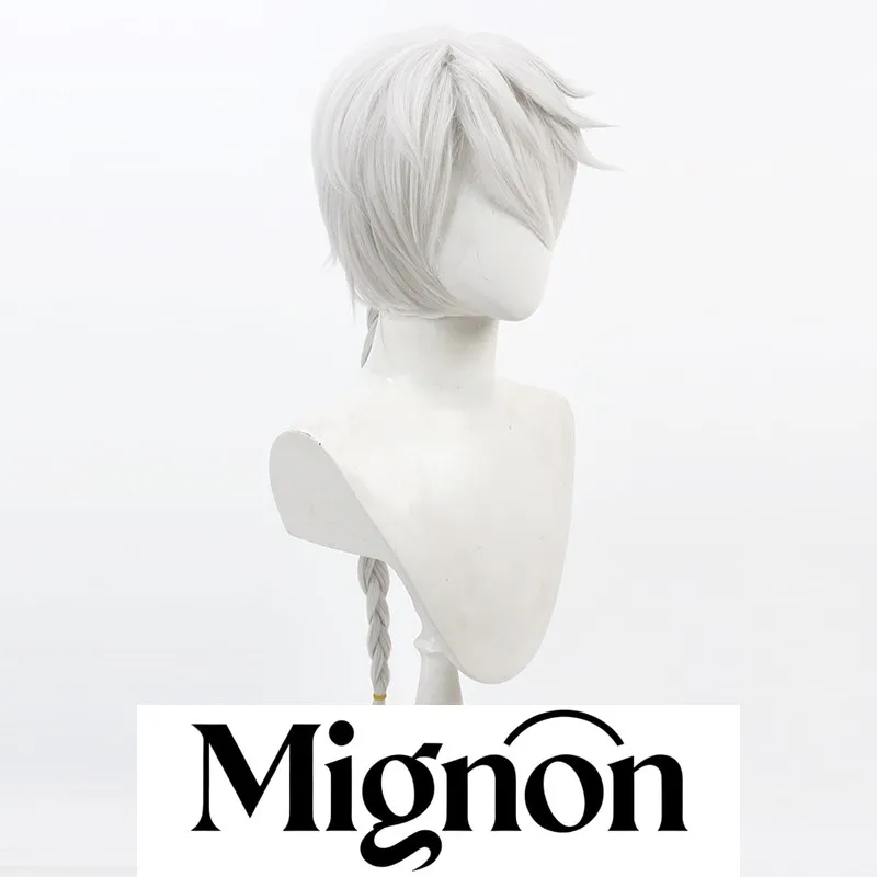 Bungo Stray Dogs Nikolai Gogol cosplay wig silver white spiky jester Halloween gift view 2
