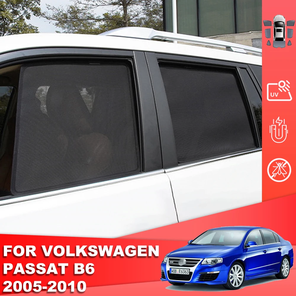 For Volkswagen VW Passat B6 Sedan 2005-2011 Car Sunshade Shield Magnet Rear Side Window Sun Shade Visor Front Windshield Curtain