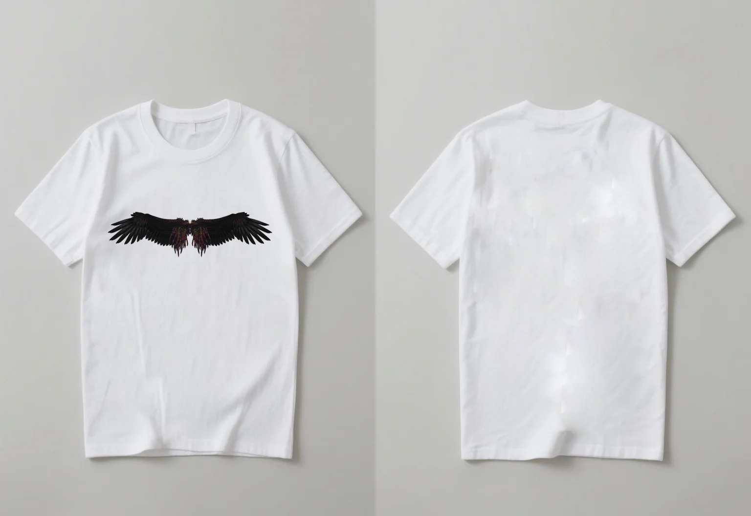 

2025 Casual and fashionable short-sleeved shirt with wing print suitable for both men and women