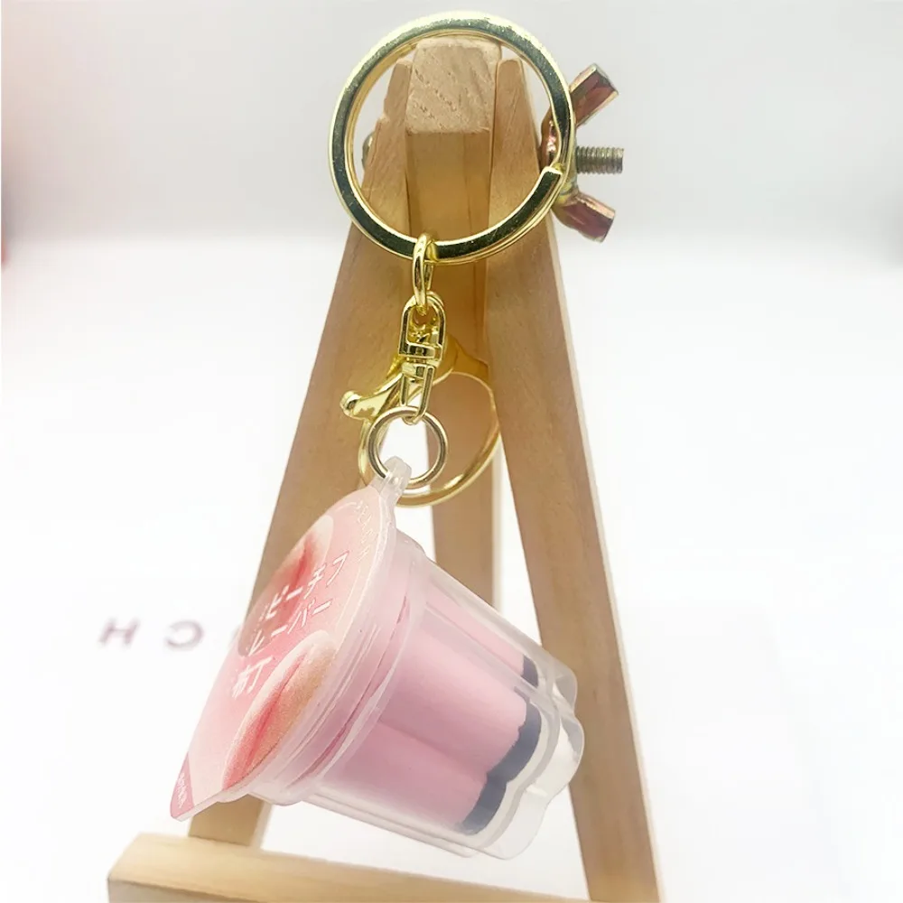 Squeeze Pudding Keychain Creative Novelty Miniature Pudding Keyring Kneading Jell-O Slow Rebound Pinch Pendant Children Gift