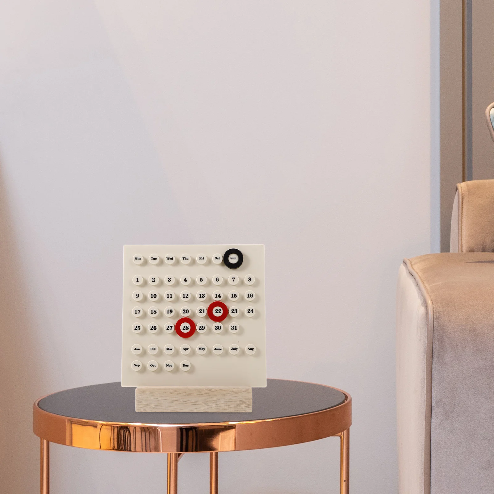 

Stand Retro DIY Desk Calendar Vintage Decor Decorative Decorate Countdown Wooden Office Perpetual Calendars