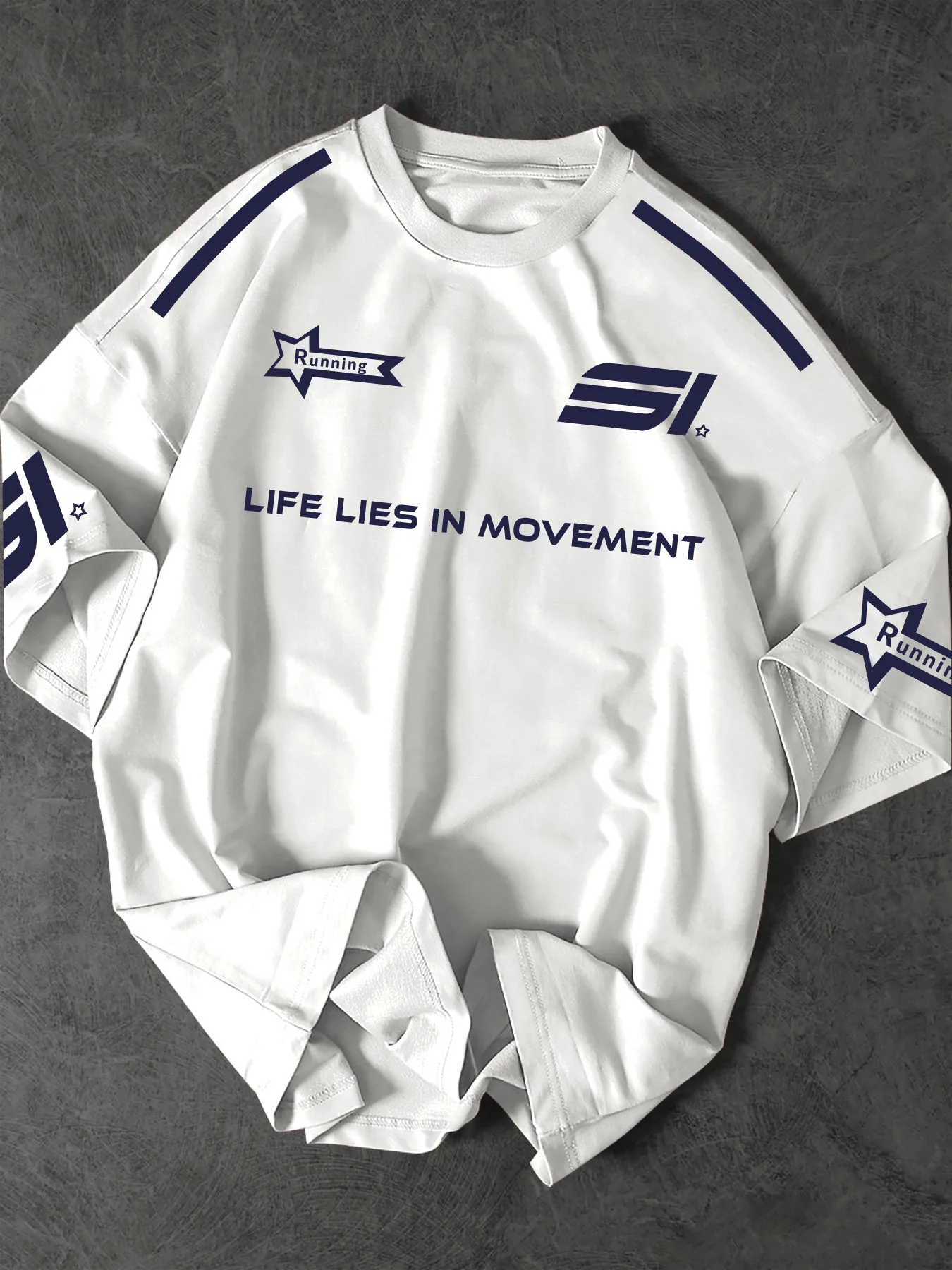 The new men's T-shirt for summer 2025 is a casual sporty breathable mesh letter printed streetwear collection