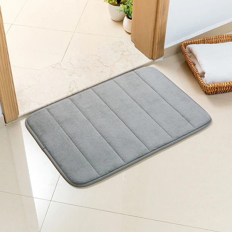 60x40cm Coral fleece Bathroom Anti-skid Mat Quick Water Absorption Mat Soft Bathroom Carpets Rugs Toilet Floor Mat Home Decor