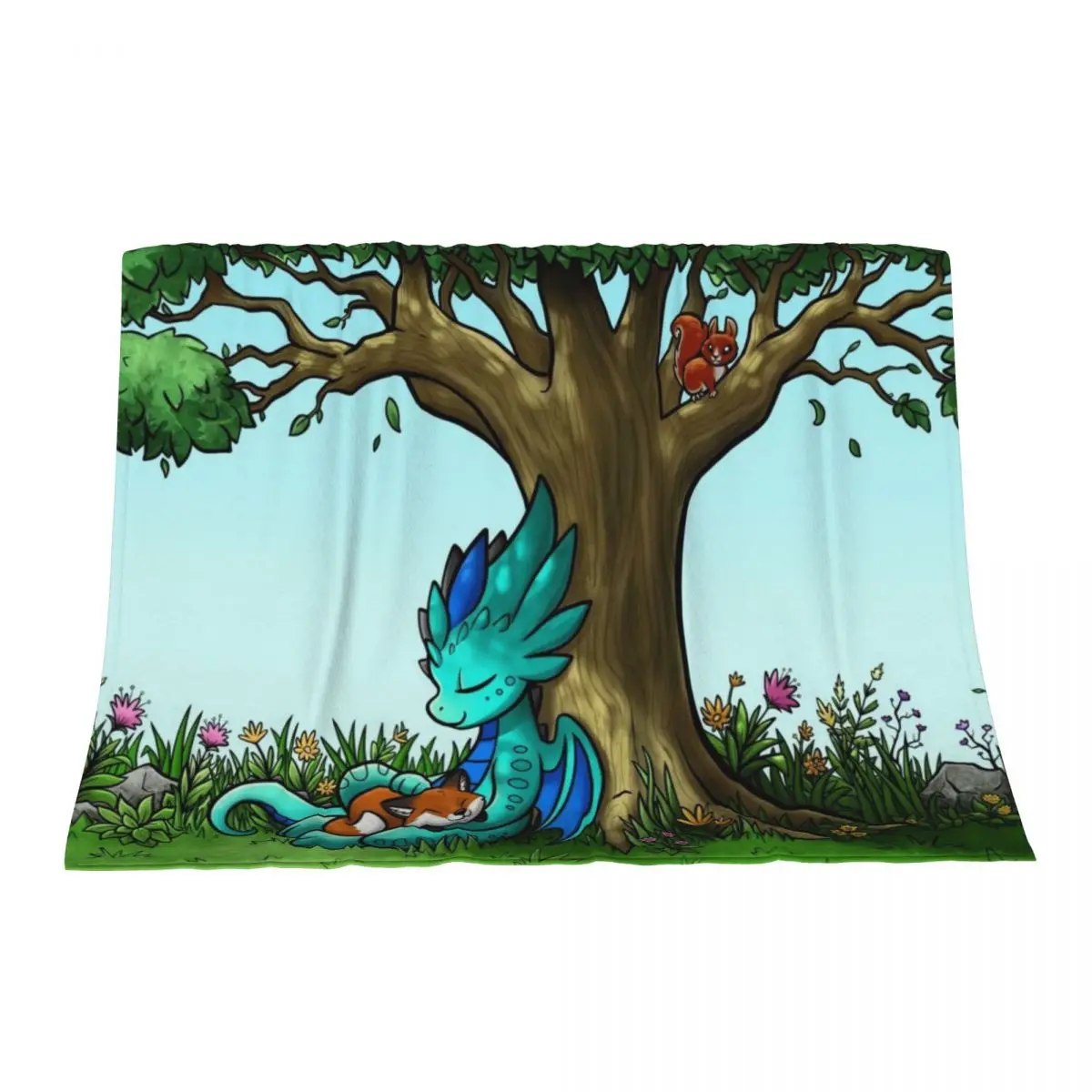 

Kit & Biscuit 'Under a Tree' Throw Blanket for babies Flannel Fabric warm winter Blankets