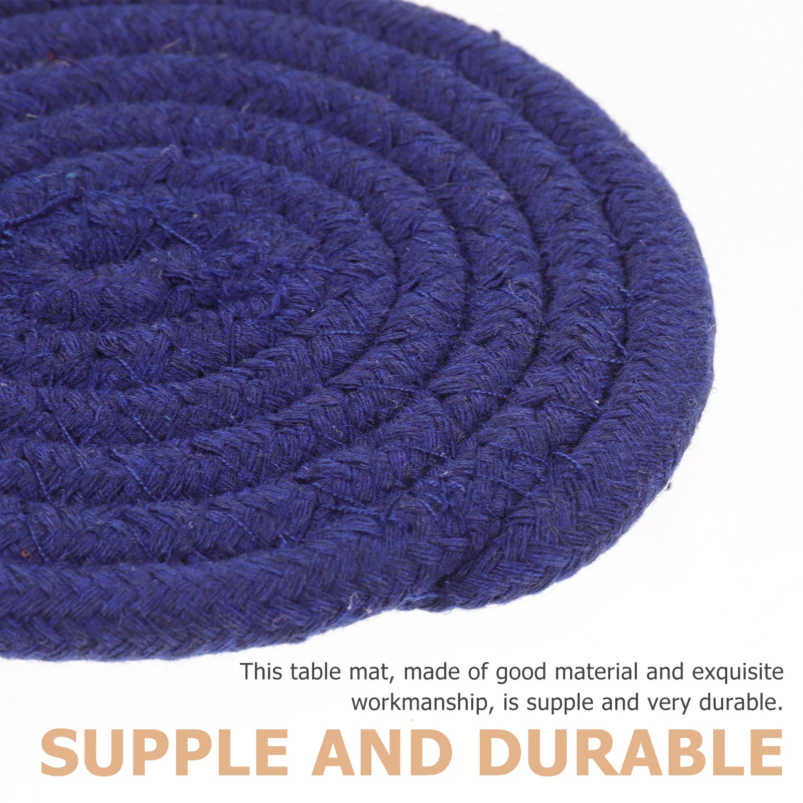 

5pcs Cotton Rope Placemats Anti skid Round H woven Coasters Table Mats Heat Resistant Kitchen Decor Protective Place