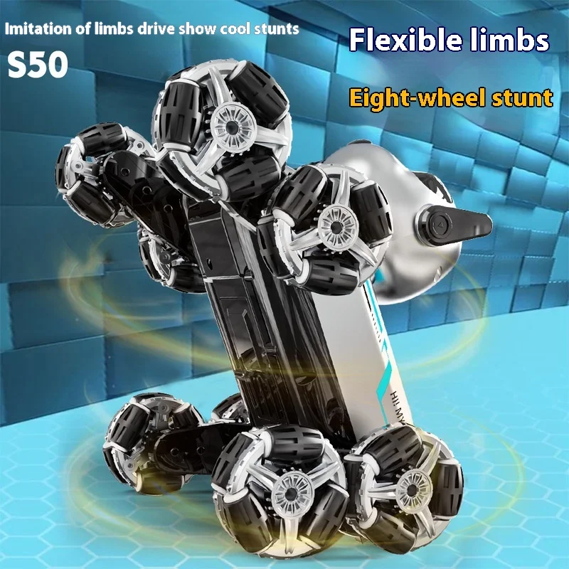 لعبة كلب ميكانيكية مزدوجة التحكم بثمانية عجلات، لعبة ذكية للتحكم عن بعد للأطفال، تشوه تسلق كهربائي اصطناعي