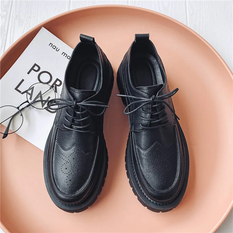 Mens Loafers Shoes Luxury High Quality Brogues Leather Men Business Dress Shoes Black Casual Social Shoe Male Footwear