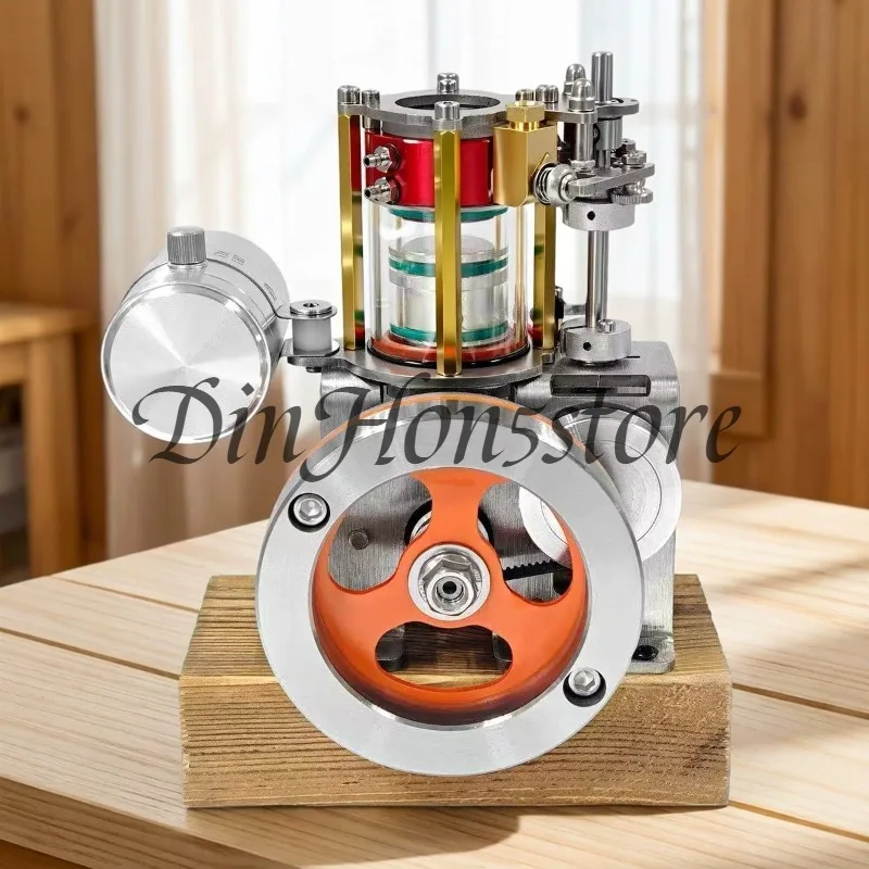 Vertical Water Cooled Engine Model Metal Single Cylinder Four Stroke Internal Combustion Engine DIY Toys Physics Experiment