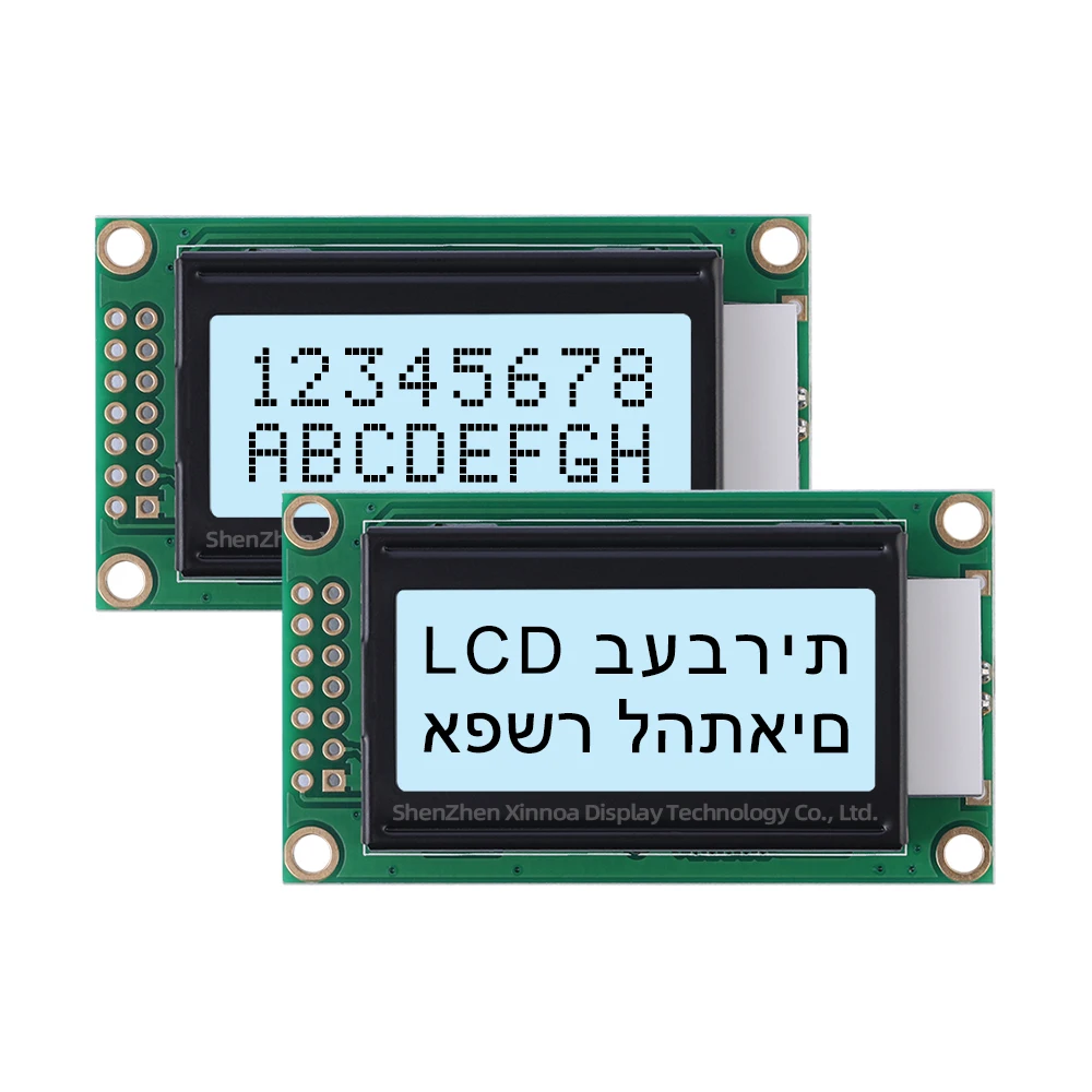 8-х 2-символьный жк-экран COB, ЖК-модуль 2X 8 ЖК-дисплей 58x32 мм, белая пленка с белыми буквами, Европейский точечный матричный экран 0802B-2 символов