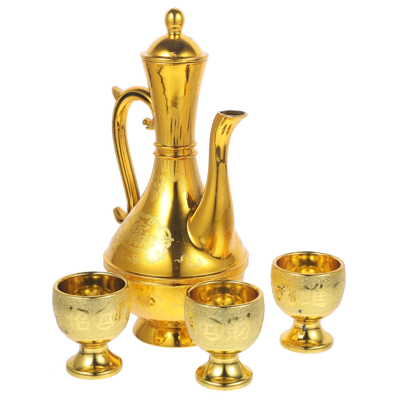 Attract Wealth Retro Cup Bowl for Altar Decorate Auspicious Adornment Hip Flask Goblet