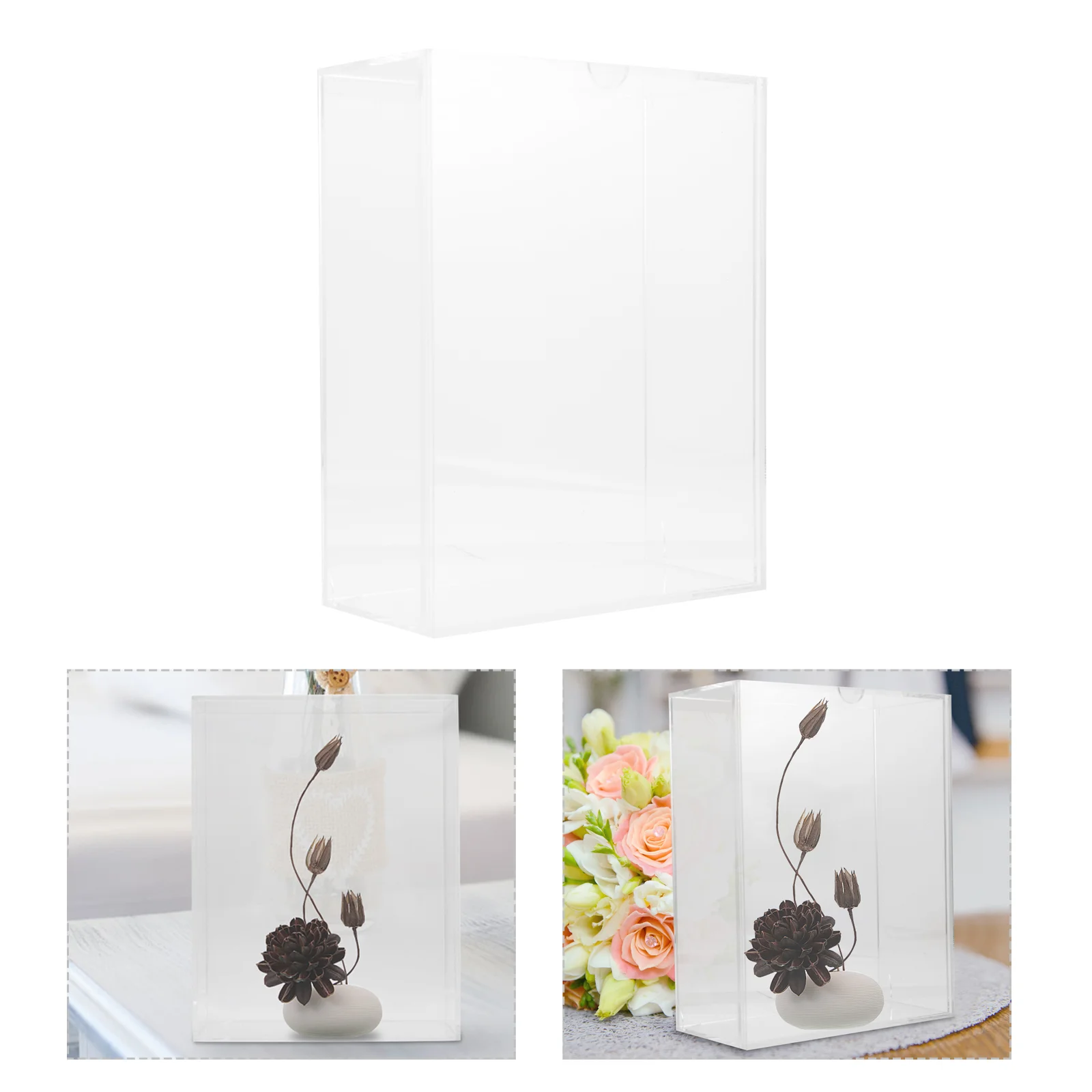 

Dried Flower Box Desktop Display Case Shadow Boxes Cases Frame Acrylic for Picture