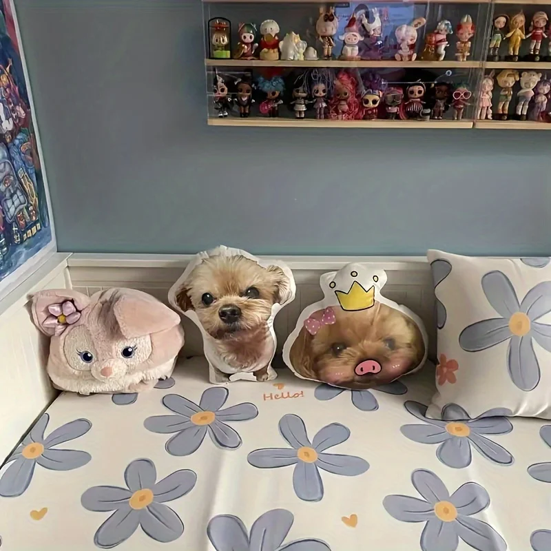 [Custom Photo] Customize Your Pet's Exclusive Pillow Cushion. Personalized Pet Pillow Cushion Toy, Soft PP. Custom Pet Dog/cat P