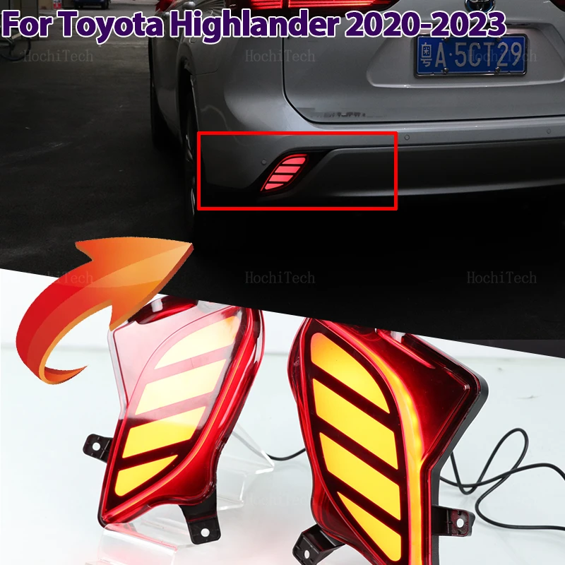 

Car LED Reflector Lamp Rear Fog Lamp Rear Bumper Light Brake Light For Toyota Highlander 2020 2021 2022 2023