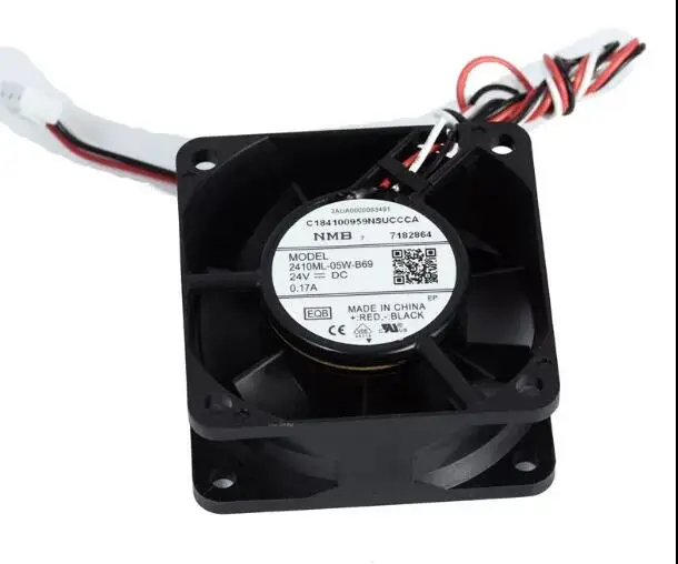 

NMB 2410ML-05W-B69 EQB DC 24V 0.17A 60X60X25mm 3-Wire Server Cooling Fan