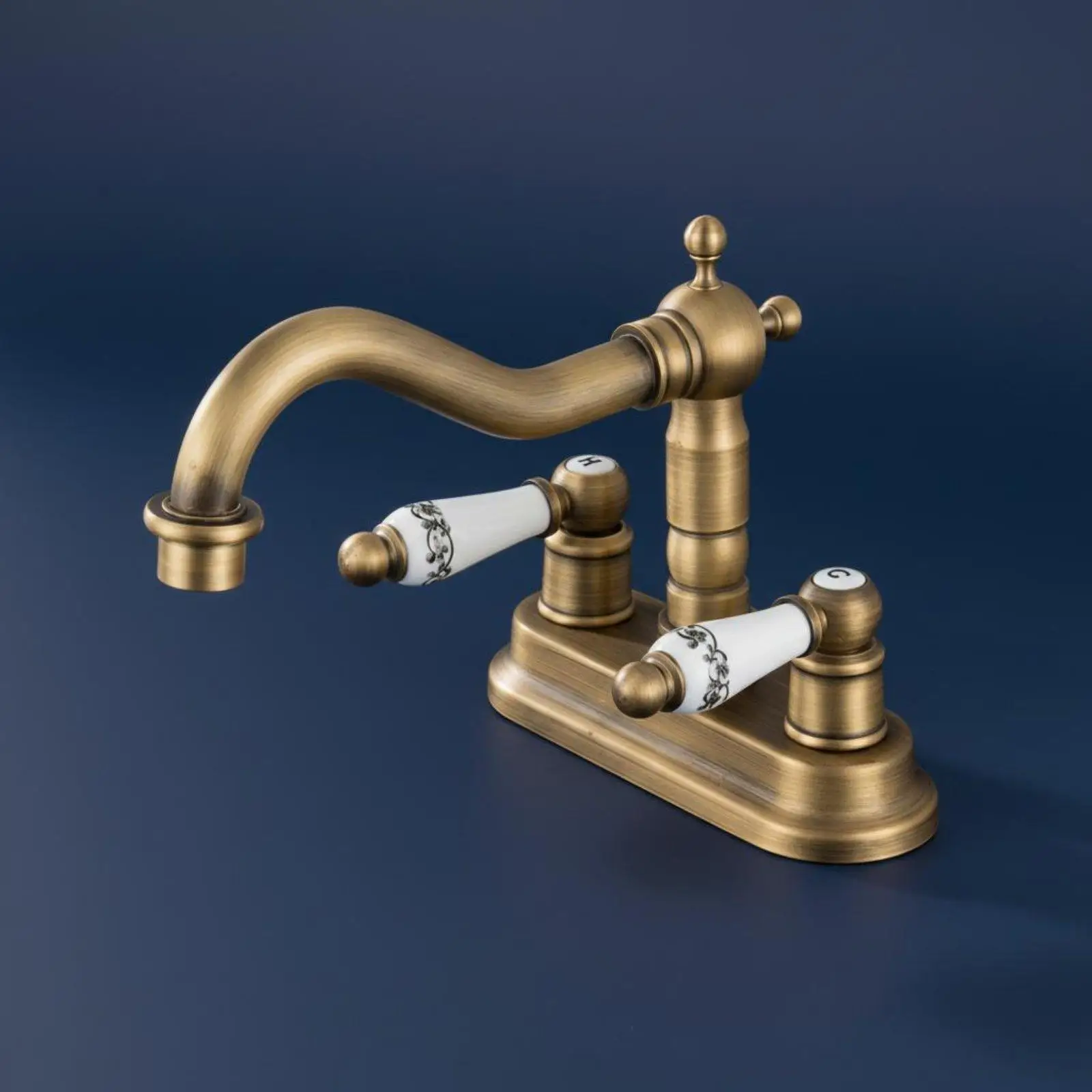 Sink Faucet Bronze Double Control Basin 2-Handle Vintage