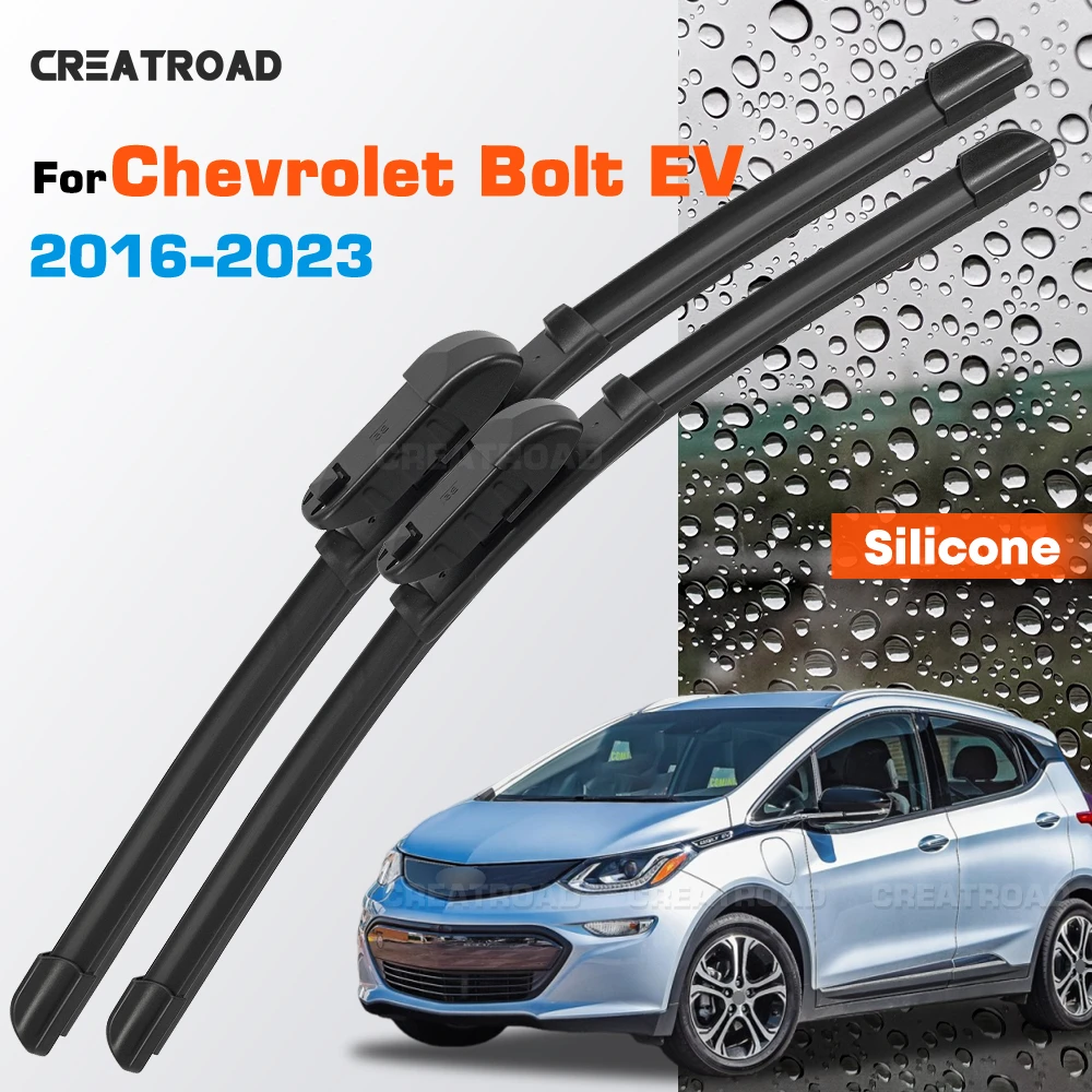 

Silicone Wiper Blades Fit For Chevrolet Bolt EV 2016-2023 Coated Silent HD Wear-Resistant Car Windshield Wipers 21"+19"