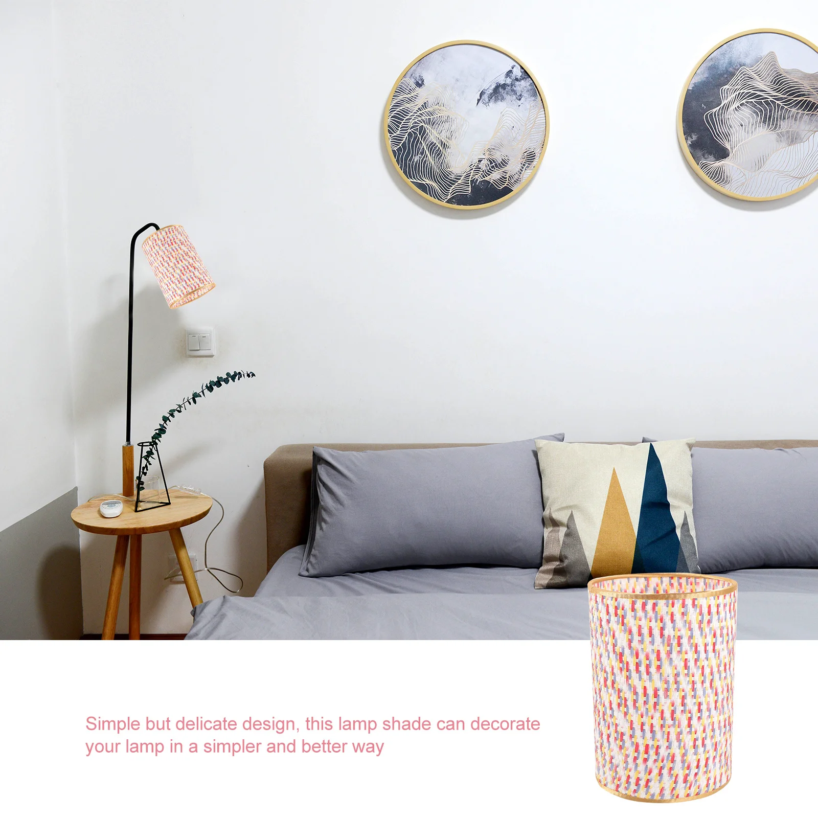 

Colorful Rustic Table Lampshade Woven Lamp Cover Replacement for Home Living Room Bedroom Lighting Rustic Lamp Shade