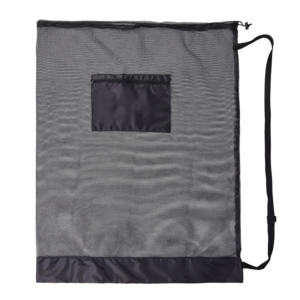 Extra Large Drawstring Bags with Zipper Pocket Accessories for Holding Basketball Football Mesh Socce Ball Bag