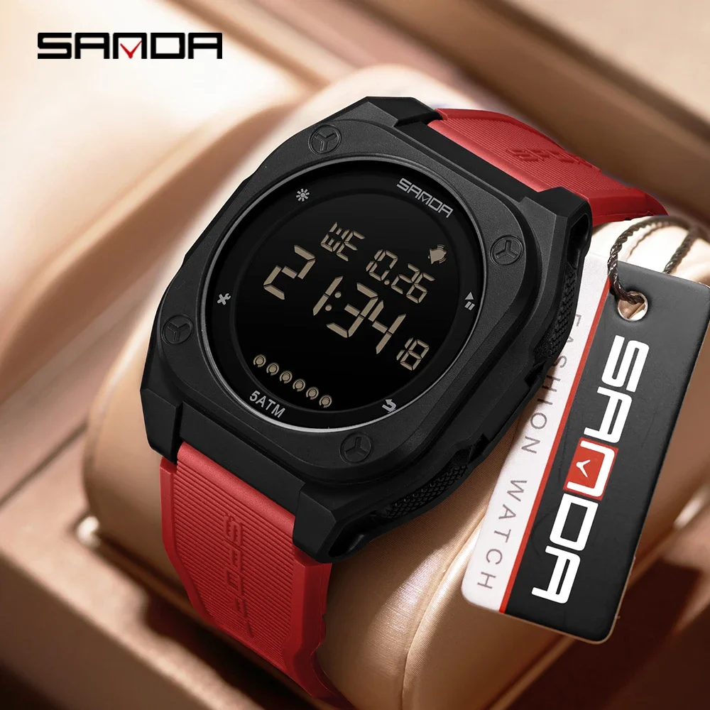 SANDA New 6303 Student Digital Electronic Watch Sports Multi functional Waterproof Colorful LED Men's Electronic Watch
