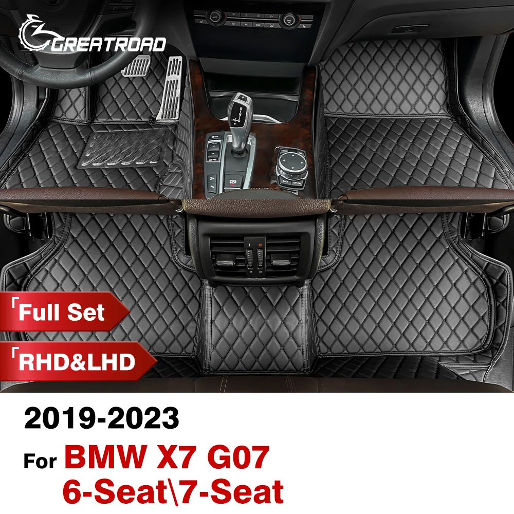 Car floor mats for BMW X7 G07（6 Seats/7 Seats）2019 2020 2021 2022 2023 Custom foot Pads carpet cover interior accessories