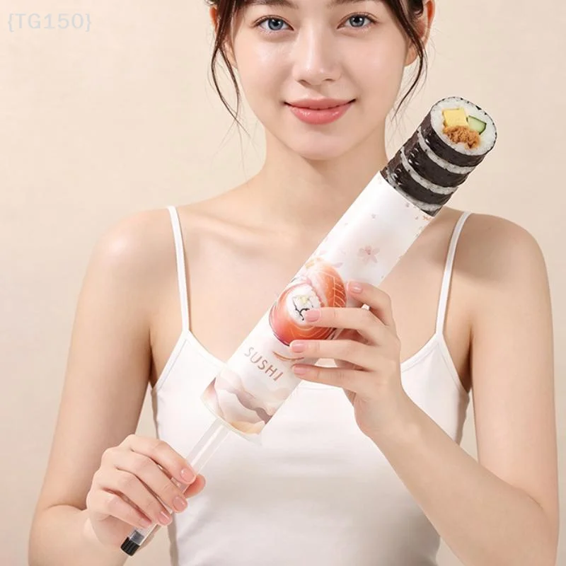 【TG150】1 Set Food Grade Plastic Sushi Making Tool Cone Push Up Paper Bucket Sushi Roller Tube Sushi Mold DIY Bento Accessories