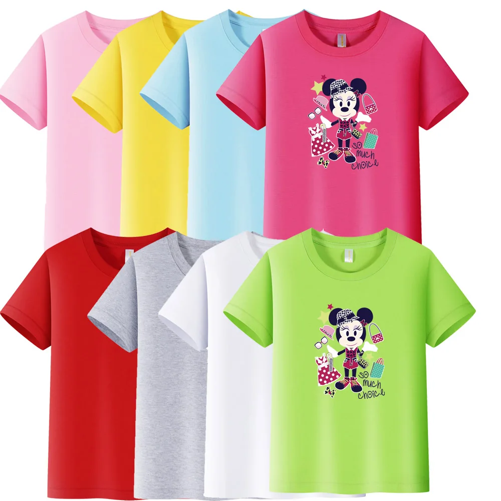 

Disney Animal Kingdom Graphic Tee for Girls Cute Minnie Mouse Design Cotton Crew Neck Short Sleeve T-Shirt Fashion Disney Shirt