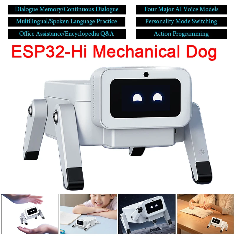 ESP32-Hi Mechanical Dog Voice-activated Intelligent Dialogue 0.96-inch Color Screen Smart Robot Dog Support Deepseek Xiaozhi