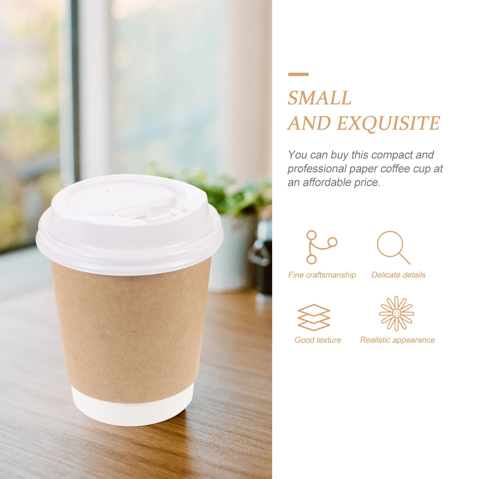 

1Set Disposable Double Wall Kraft Paper Party Cups Small Size Ideal for Wedding Festival Coffee Tea Cold Beverage