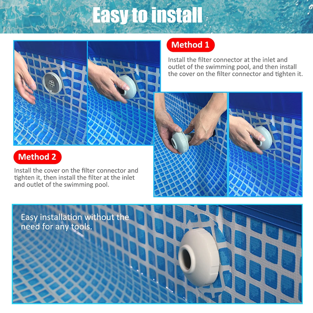 25022E Pool Water Jet Connector Kit With Outlet Strainer Grid Inlet Nozzle Hole For For Intex Above Ground Swimming Pool Parts