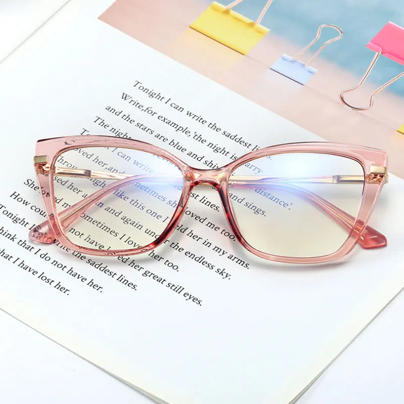 Hotony Optical Glasses Frame for Women Eyewear Blue Light Blocking Eyewear UV400 Prescription Spectacles New Full Rim Female